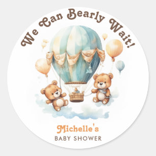 Sticker Rond Jote Rustic Bearly Wait Baby shower Twins