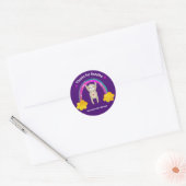 Sticker Rond Jote Sloth Boho Arc-en-ciel Anniversaire Purple Me (Enveloppe)