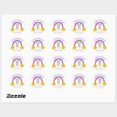 Sticker Rond Jote Sloth Boho Rainbow Kawaii Merci d'anniversair (Feuille)