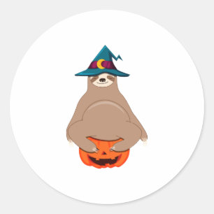 Sticker Rond Jote Sloth Chemise Halloween Funny Halloween Sloth