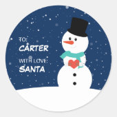 Sticker Rond Jote Snowman Enfants Cadeau de Noël (Devant)