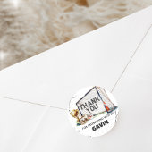 Sticker Rond Joue au Foot Garçon Anniversaire