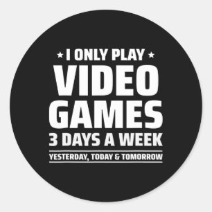 Sticker Rond Jouer à des jeux vidéo - Mème de joueur de vidéo -