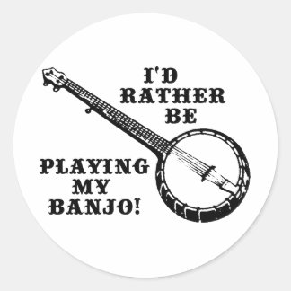 Sticker Rond Jouer à mon banjo