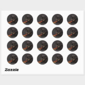 Sticker Rond Jouer au chiot 5 (Feuille)