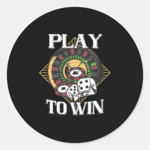 Sticker Rond Jouer au poker pour gagner