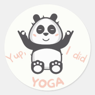 Sticker Rond Jouer au yoga comme un panda