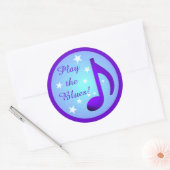 Sticker Rond Jouer Blues Purple Blue Note Cercle Stars (Enveloppe)