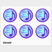 Sticker Rond Jouer Blues Purple Blue Note Cercle Stars (Feuille)