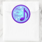 Sticker Rond Jouer Blues Purple Blue Note Cercle Stars (Sac)