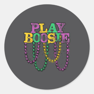 Sticker Rond Jouer Boosie Perles Mardi Gras Carnaval Louisiane 