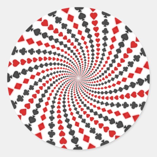 Sticker Rond Jouer Carte Convient Spiral : (Devant)