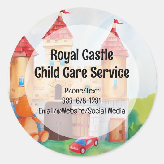 Sticker Rond Jouer Castle Garderie pour enfants Garde d'enfants (Devant)