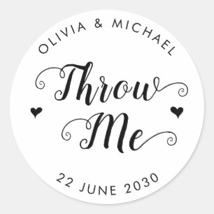 Sticker Rond Jouer Confetti Mariage Favor Script Coeur