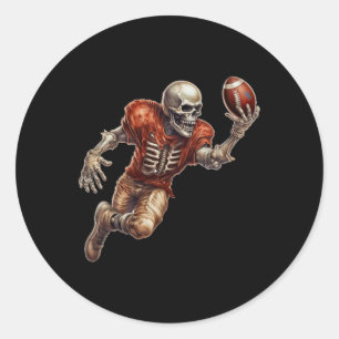 Sticker Rond Jouer Cool de football Touchdown Halloween