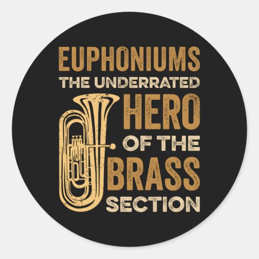 Sticker Rond Jouer Euphonium Pour Euphonium Player Euphonium Mu (Devant)
