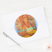 Sticker Rond Jouer Guitare acoustique (Enveloppe)