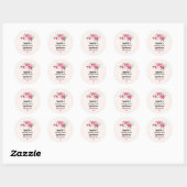 Sticker Rond Jouer Joli Bouquet Fleur Rose Bouquet Chandle Biz (Feuille)