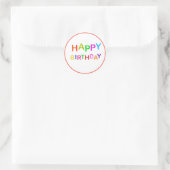 Sticker Rond Jouer Joyeux texte d'anniversaire (Sac)