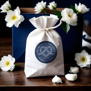 Sticker Rond Jouer Le Coeur De La Corde Du Noeud Marine Nautiqu