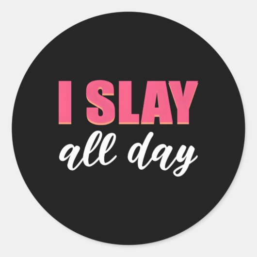 Sticker Rond Jouer Toute La Journée Jolie Introvert (Devant)