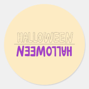 Sticker Rond Jouer violet Halloween Art avec charme Éffrayant