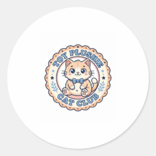 Sticker Rond Jouet Peluche Chat Mignon Chat T-Shirt Design - Jo