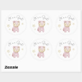 Sticker Rond Jouets Pastel Plush C'est une fille (Feuille)