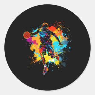 Sticker Rond Joueur 1 de Sketch Coloré