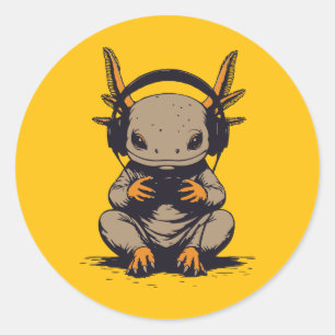 Sticker Rond joueur axolotl