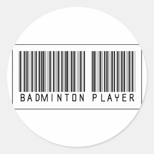 Sticker Rond Joueur Badminton Code Barres (Devant)