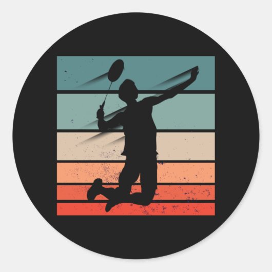 Sticker Rond Joueur Badminton Jump Smash (Devant)