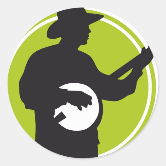Sticker Rond Joueur Banjo (Devant)