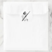 Sticker Rond Joueur Bassoon (Sac)