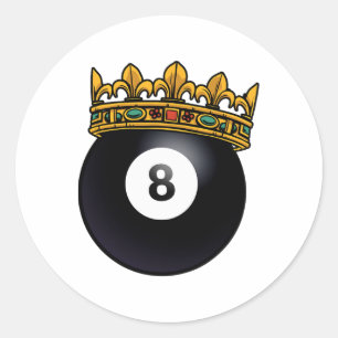 Sticker Rond Joueur billard King Crown Pool Table Snooker Pyr