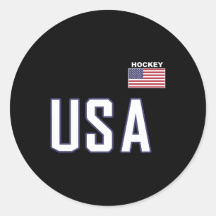 Sticker Rond Joueur Cool de l'équipe de hockey Drapeau Usa Appa