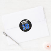 Sticker Rond Joueur de 10 ans de hockey sur glace garçon 10e an (Enveloppe)