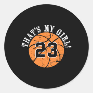 Sticker Rond Joueur de 23 Sketll C'est ma fille Cheer Maman Pap