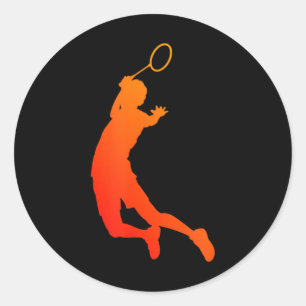 Sticker Rond Joueur de badminton de squash de badminton de nave