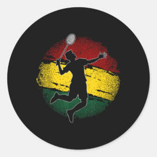 Sticker Rond Joueur de Badminton Drapeau ghanéen Ghana