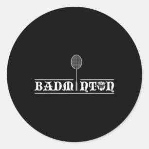 Sticker Rond Joueur de badminton Équipe de vrais hommes Entraîn