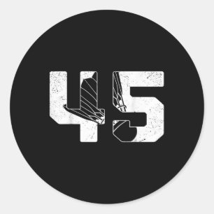 Sticker Rond Joueur de badminton hommes 45 ans Badminton 45 ans