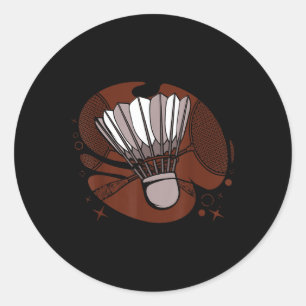 Sticker Rond Joueur de badminton Sportif Athlète Jeu Volant Lo