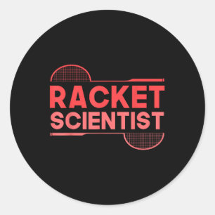Sticker Rond Joueur de badminton volant raquette scientifique B