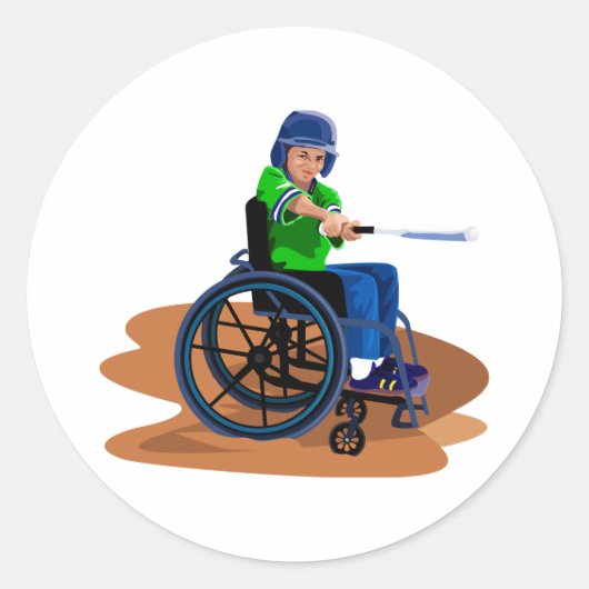 Sticker Rond Joueur de baseball (Devant)
