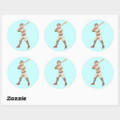 Sticker Rond Joueur de baseball (Feuille)