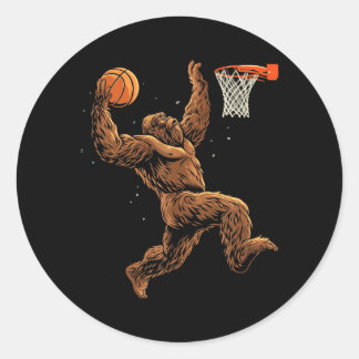 Sticker Rond Joueur de baseball Bigfoot Sasquatch drôle Bball