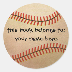 Sticker Rond Joueur de baseball de sport vintage, receveur avec