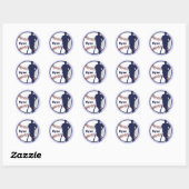 Sticker Rond Joueur de baseball personnalisé (Feuille)