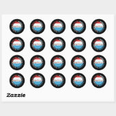 Sticker Rond Joueur de baseball - Rouge Blanc Bleu (Feuille)